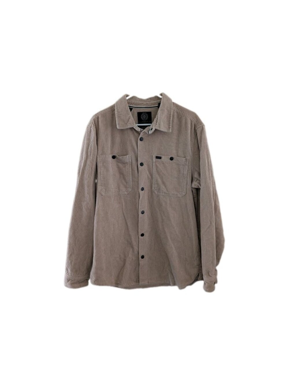 Buffalo David Bitton Mens L Beige Tan Corduroy Shirt Jacket Juno Snap Button